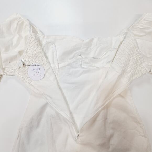 MORE TO COME Amora Bow Mini Dress in White Small - Picture 9 of 11